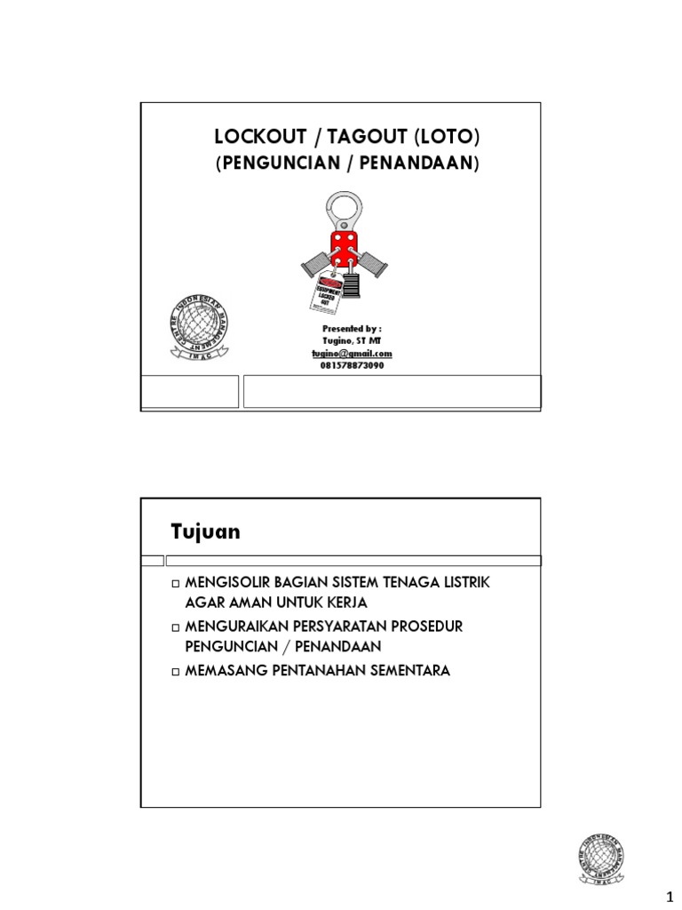 Prosedur Lockout/Tagout (LOTO) K3 | PDF