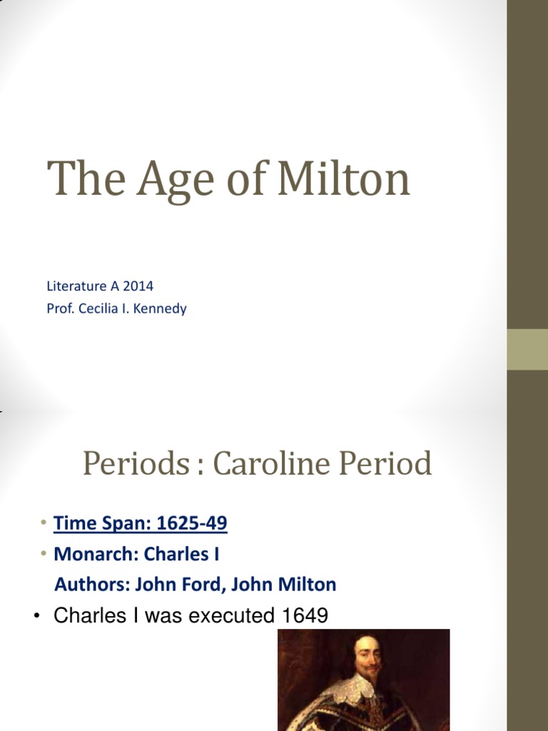The Age of Milton in Literature | PDF | John Milton | Ben Jonson