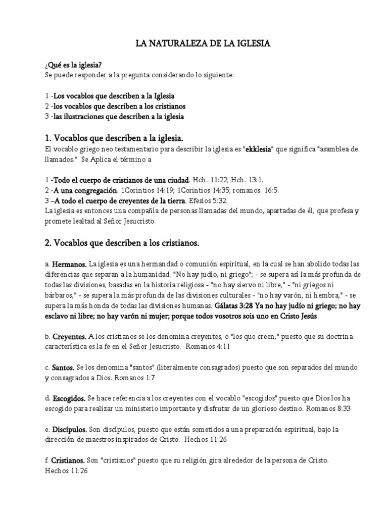 La Naturaleza de La Iglesia | PDF | Cristo (título) | Iglesia cristiana