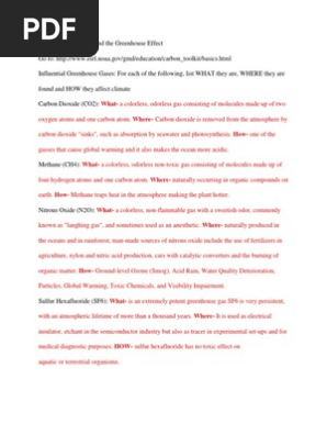 Apes Carbon Cycle And The Greenhouse Effect Pdf Carbon Dioxide Global Warming