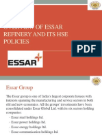 Overview of Essar Refinery and Its Hse Policies