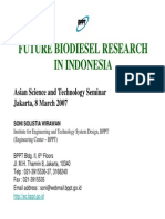 Future Biodiesel Research in Indonesia: Asian Science and Technology Seminar Jakarta, 8 March 2007
