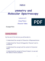 Symmetry and Molecular Spectroscopy: Lecture No. 5 Group Theory: Character Tables
