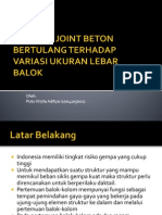 Analisis Joint Beton Bertulang Terhadap Variasi Ukuran Lebar Balok