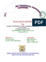 Research Report On: "Study On Product Line & Market Share of Coca-Cola" in Moradabad City
