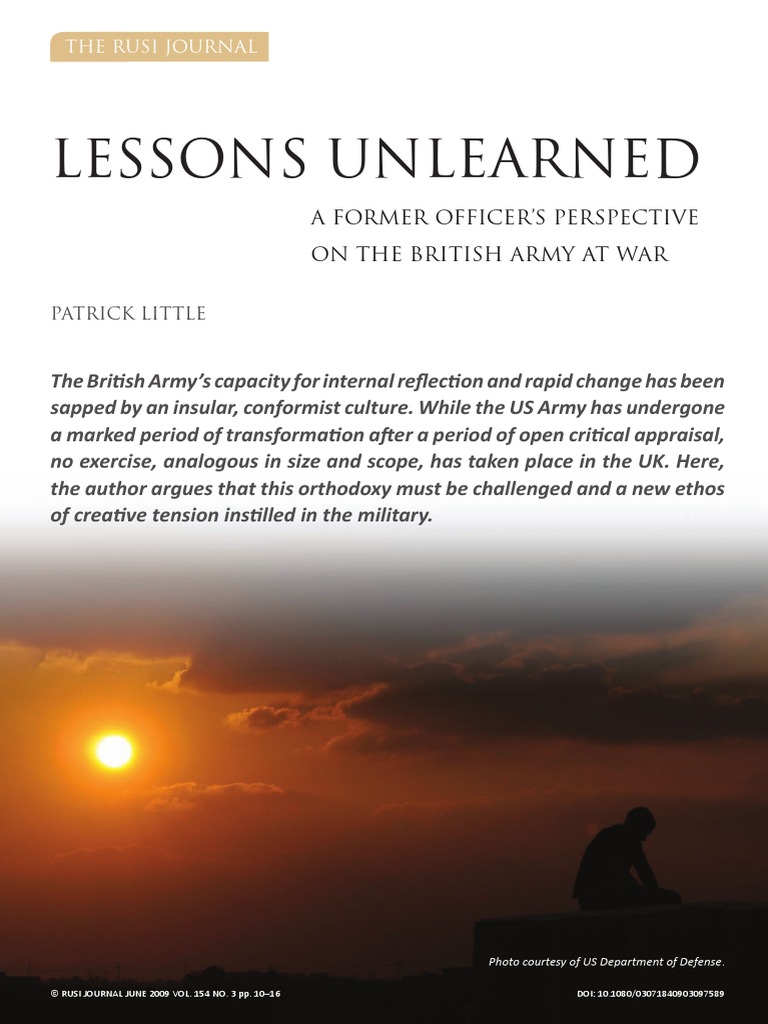 British Army's Need for Reflection | PDF | Staff (Military) | Military