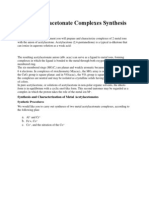 Metal Acetylacetonate Complexes Synthesis