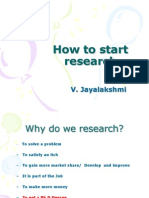 How To Start Research: V. Jayalakshmi