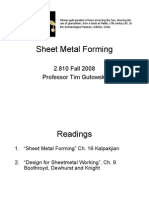 Sheet Metal Forming: 2.810 Fall 2008 Professor Tim Gutowski
