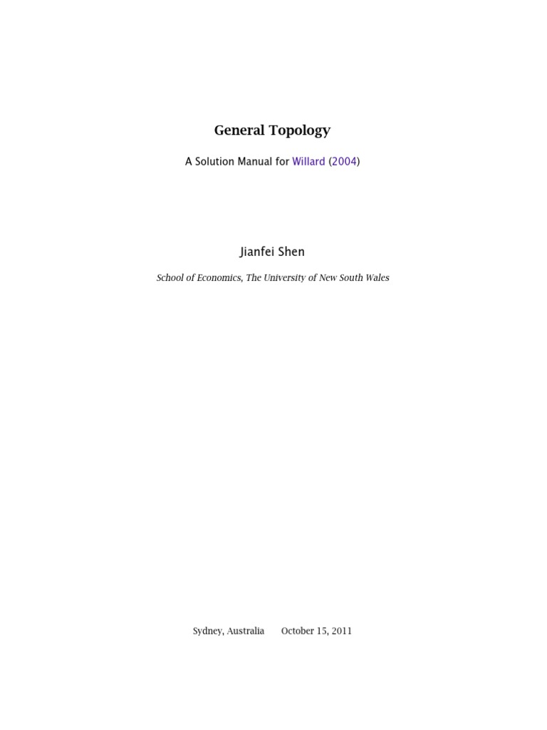Willard's General Topology Solutions | PDF | Norm (Mathematics ...