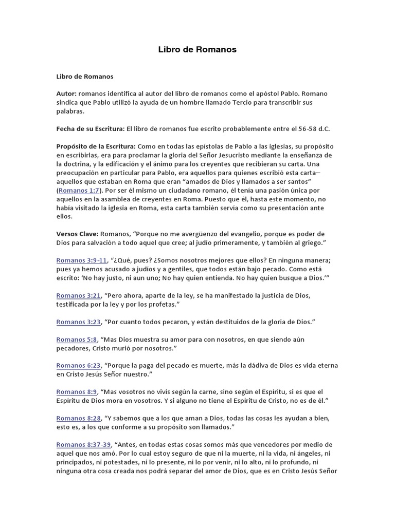 Libro de Romanos | PDF | Pablo el apóstol | Pecado