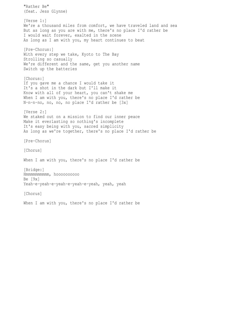 Clean Bandit Rather Be Lyrics