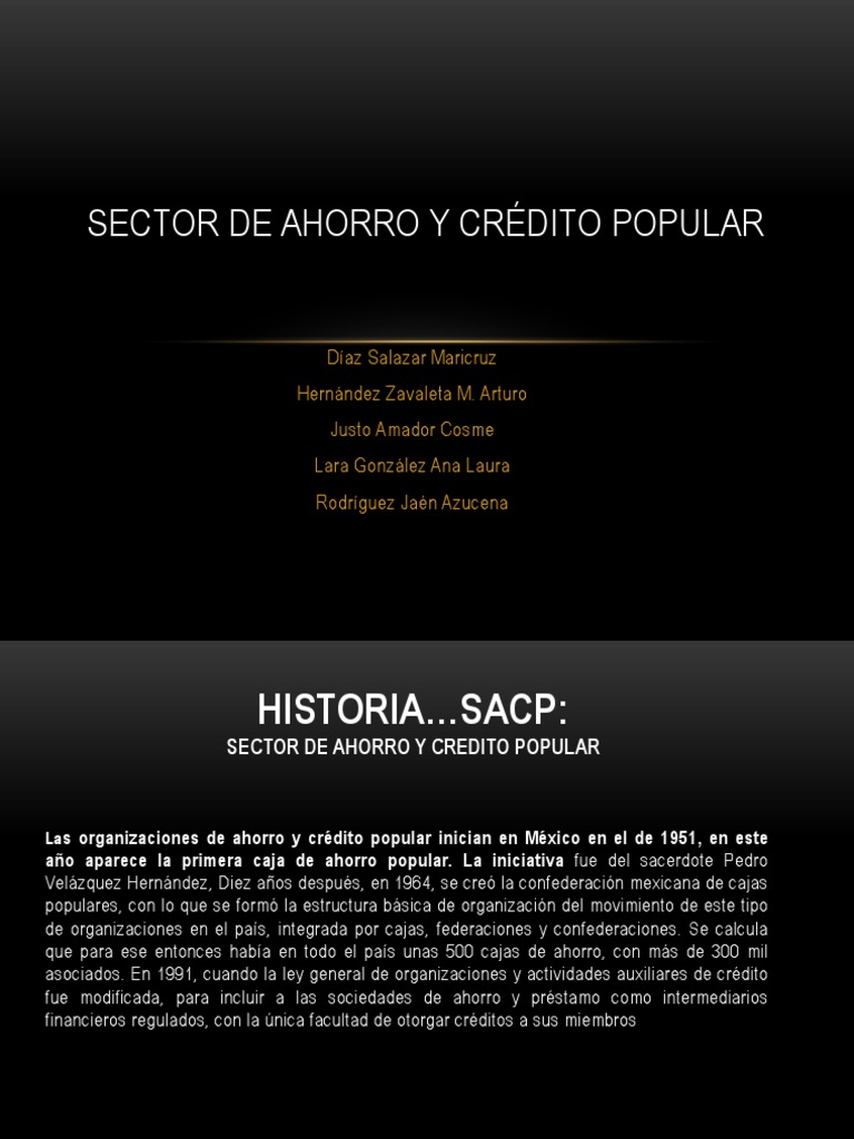 Sector de Ahorro y Credito Popular | PDF | Cooperativa | Bancos