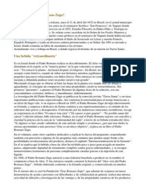 Cura para El Cancer de Fray Romano | PDF | Miel | Seminario