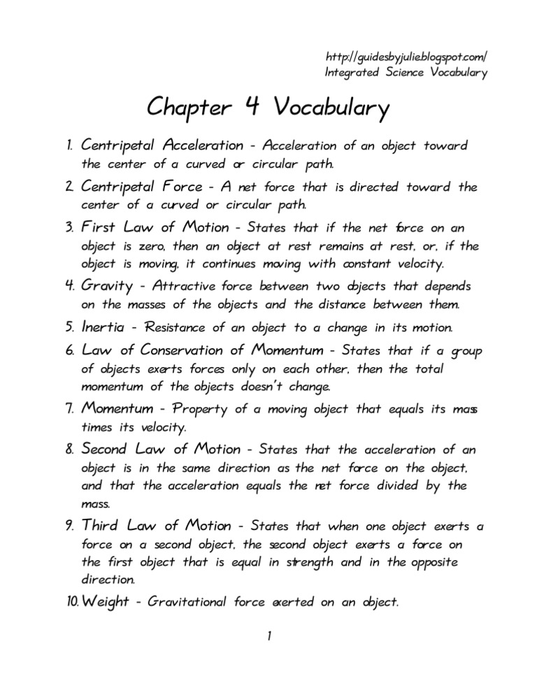 Chapter 4 Vocabulary | PDF