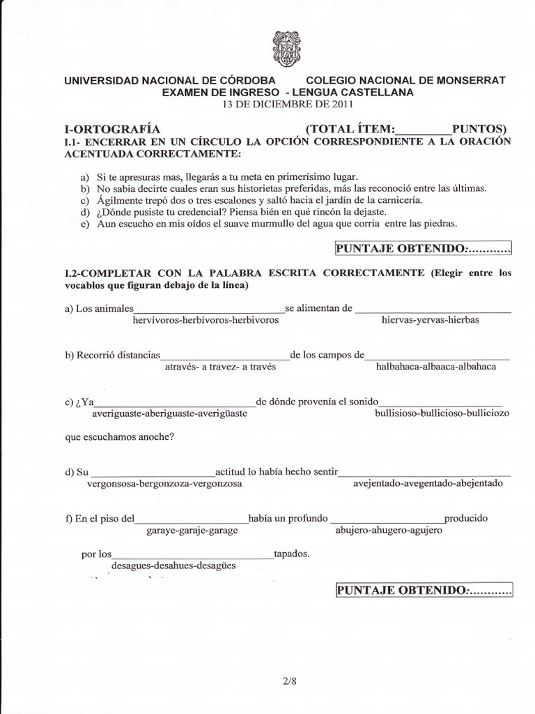 Examenes Modelo Ingreso - Castellano | PDF | Papiro | Libros