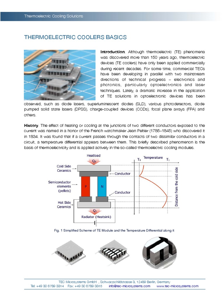 Thermoelectric Coolers Basics PDF Reliability Engineering