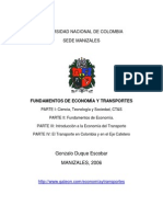 Fundamentos de Economía y Transportes. Gonzalo Duque Escobar