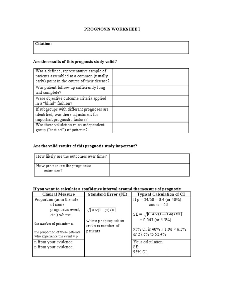 Prognosis Appraisal Tools | PDF