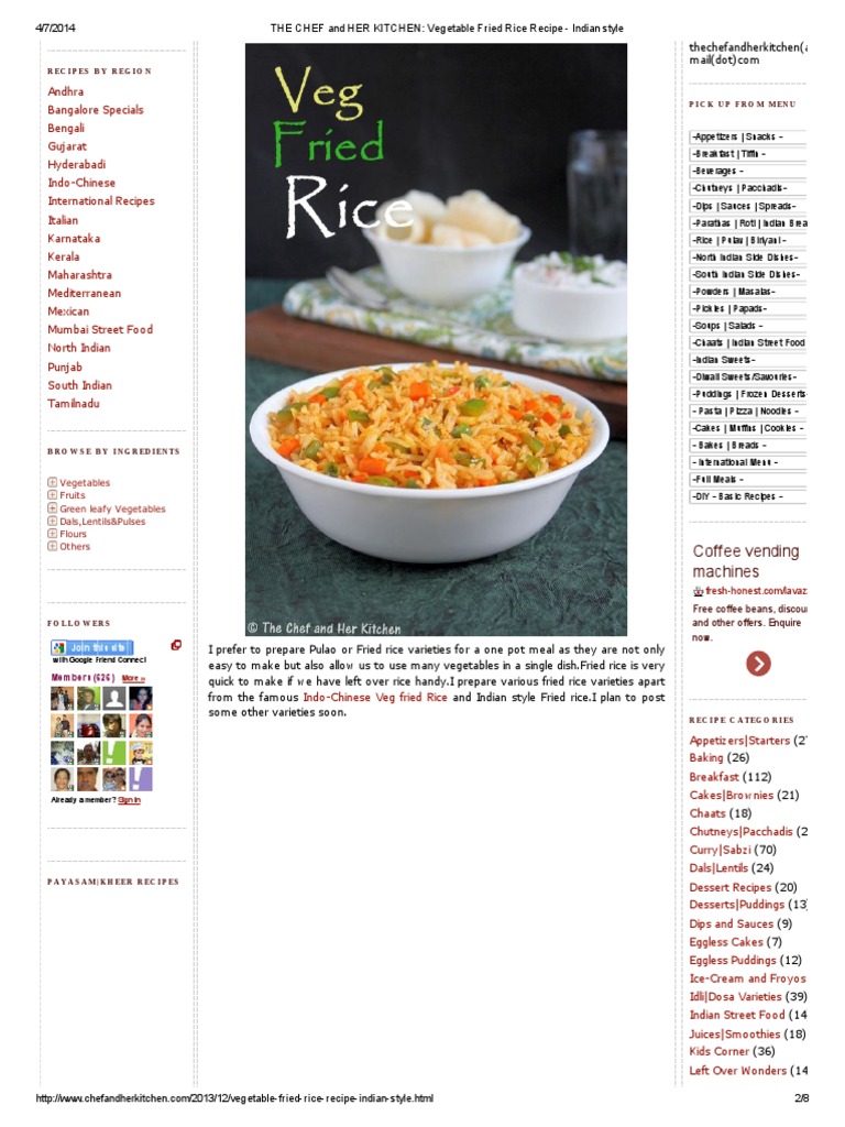 Indian Style Veg Fried Rice | PDF | Indian Cuisine | Cuisine