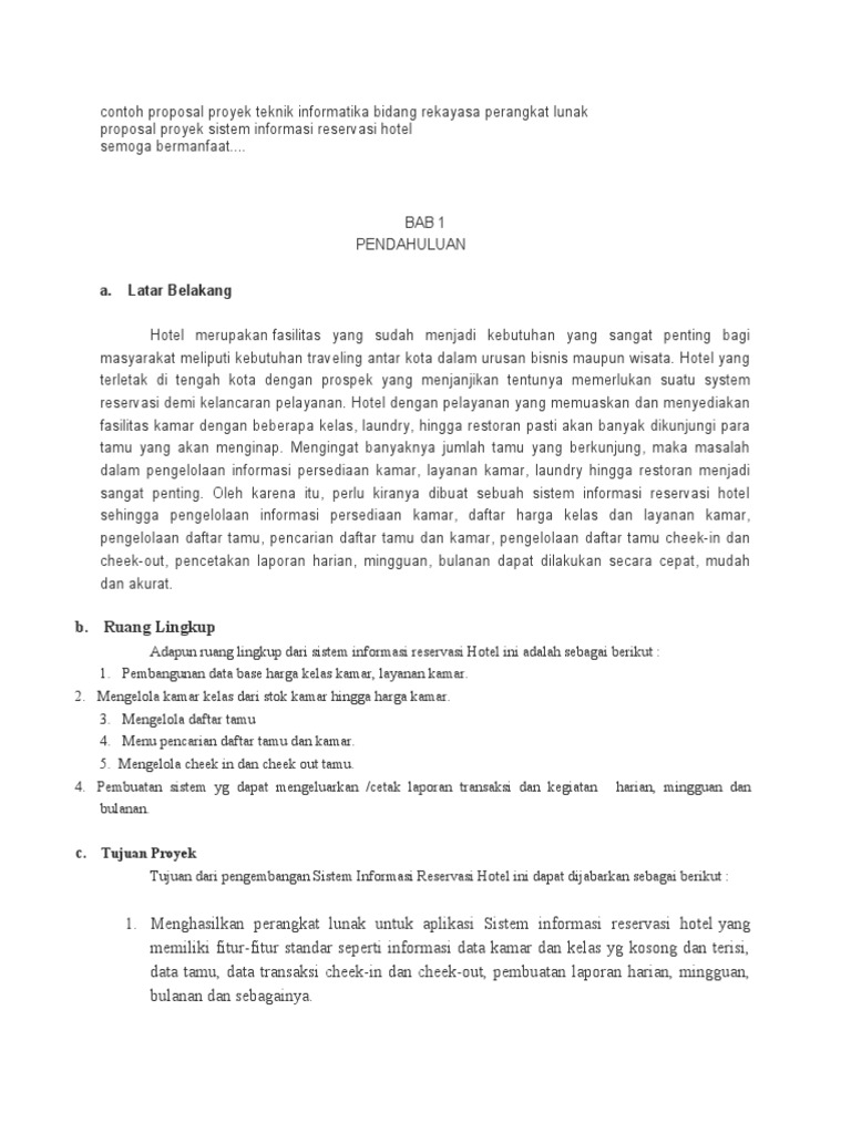 Contoh Proposal Proyek Teknik Informatika Bidang Rekayasa 