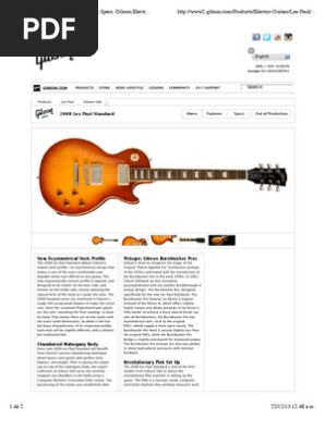 Vista previa de “Gibson Guitar- Le s Paul Standard Guitar Specs, Gibson Electric Guitars, Online Guitar Information and Pictures”