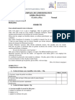 Olimpiada de Limbi Romanice Limba Franceză Clasa A Ix-A Normal Etapa Naţională 08.04.2014 Subiecte