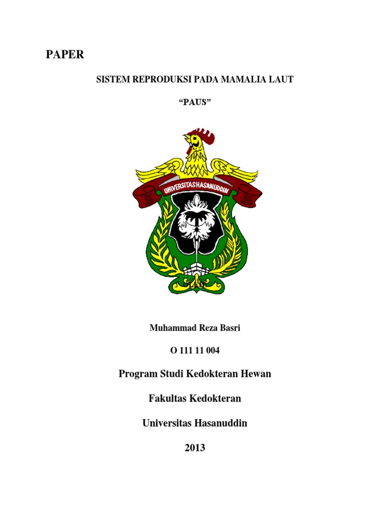 Paper Sistem Reproduksi Mamalia Laut (Paus)