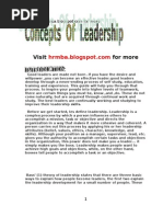 Download Leadership Theories Project Report by kamdica SN21789824 doc pdf