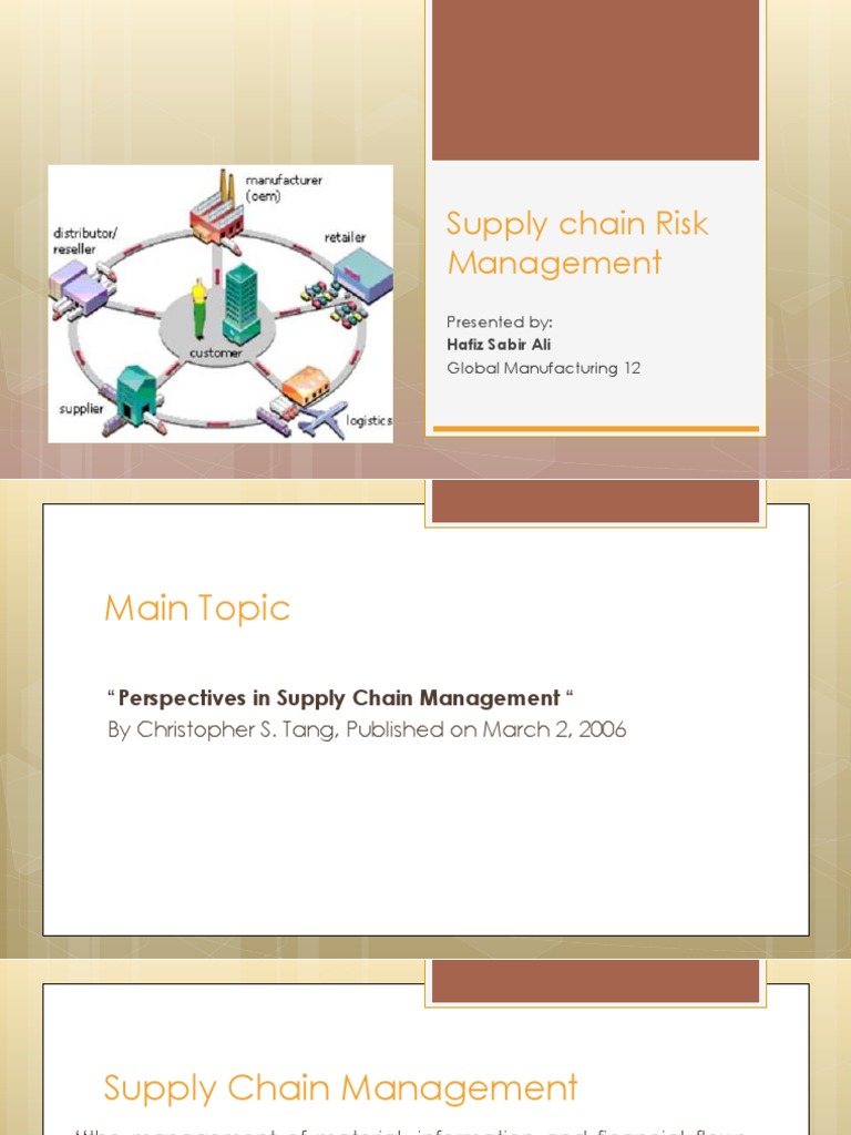 Supply Chain Risk Management Insights | PDF | Supply Chain Management ...