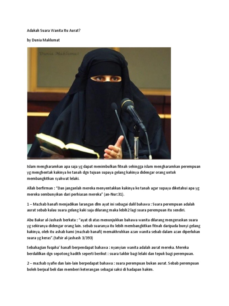 Adakah Suara Wanita Itu Aurat