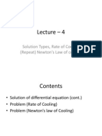 Lecture - 4: Solution Types, Rate of Cooling (Repeat) Newton's Law of Cooling