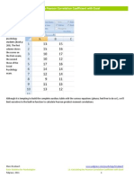 Excel Solution For Correlation Cofficient