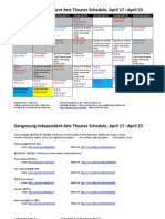 Gangneung Independent Arts Theater Schedule, April 17 - April 23
