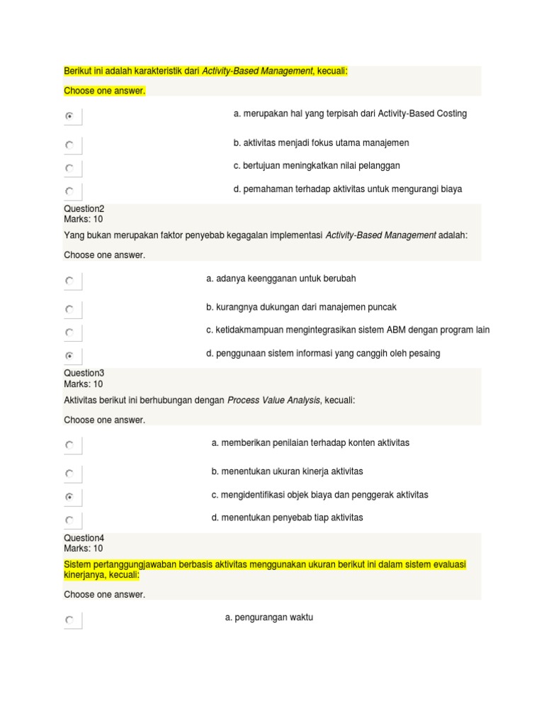 Contoh Soal Dan Jawaban Akuntansi Manajemen