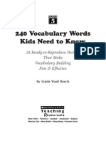 240 Vocabulary Words 5th Grade Kids Need To Know