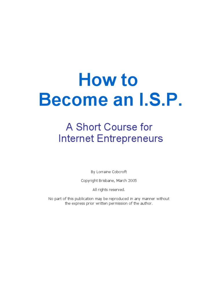 Becoming An Isp | PDF | Bandwidth (Computing) | Internet