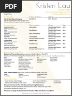 Kristen Lau Dance CV