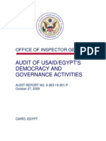 Audit of Usaid/egypt's Democracy and Governance Activities