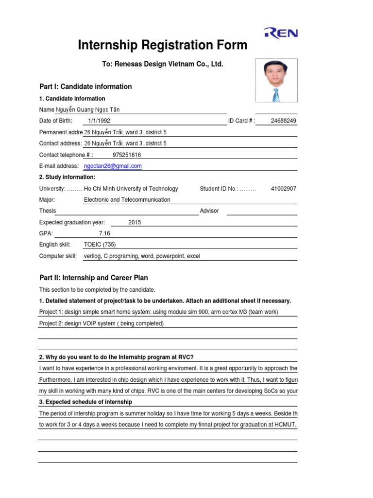 RvcInternship Registration Form (1) Internship Postgraduate
