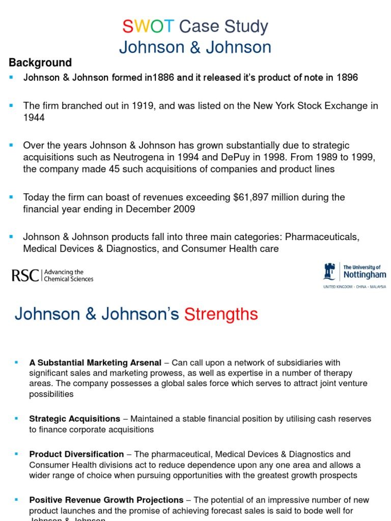 SWOT Case Study | PDF | Johnson & Johnson | Biopharmaceutical
