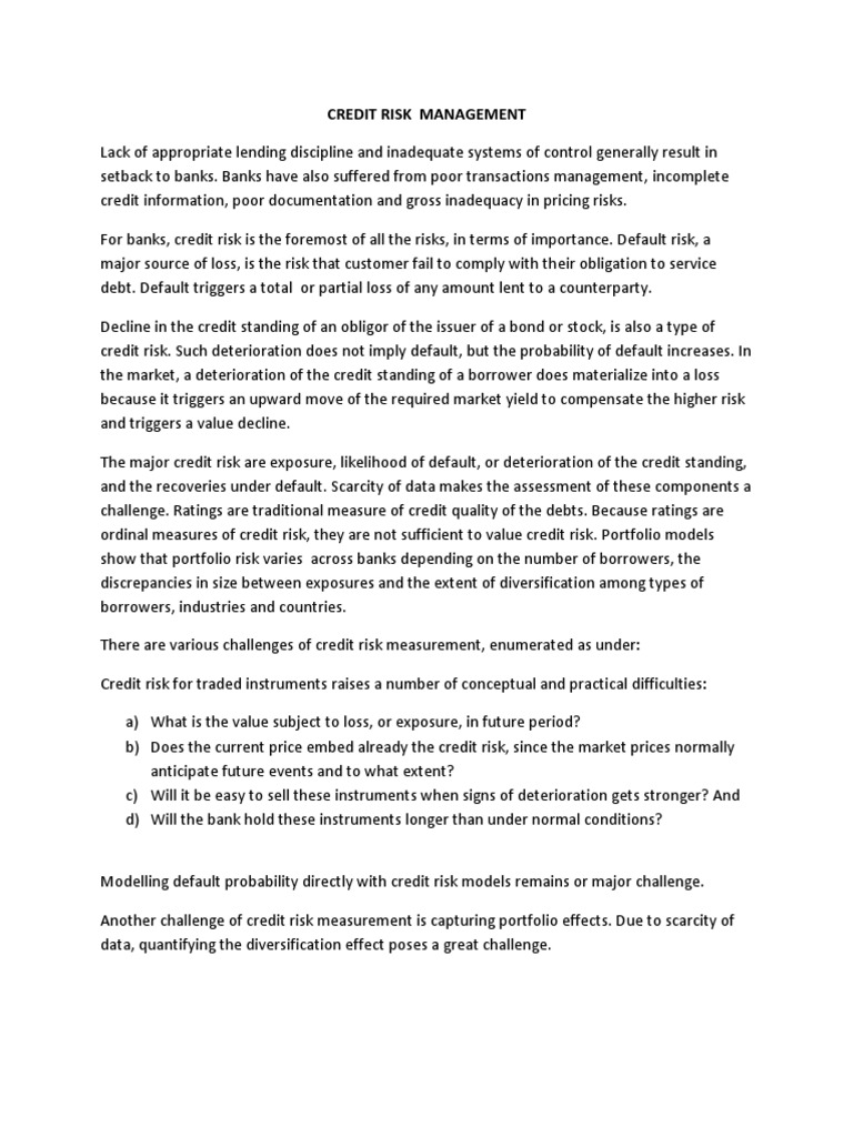 About Credit Risk Management | PDF | Credit Risk | Credit (Finance)