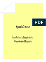 Speech Sounds: Introduction To Linguistics For Computational Linguists