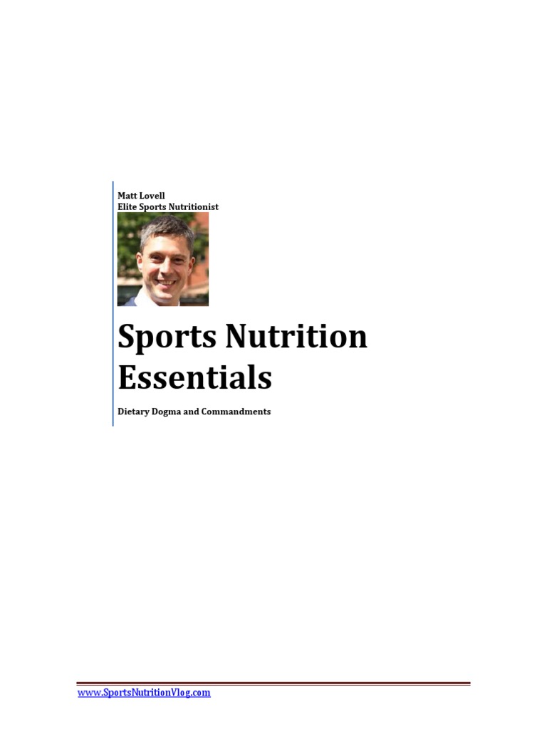 Sports Nutrition Essentials Guide | PDF | Inflammation ...
