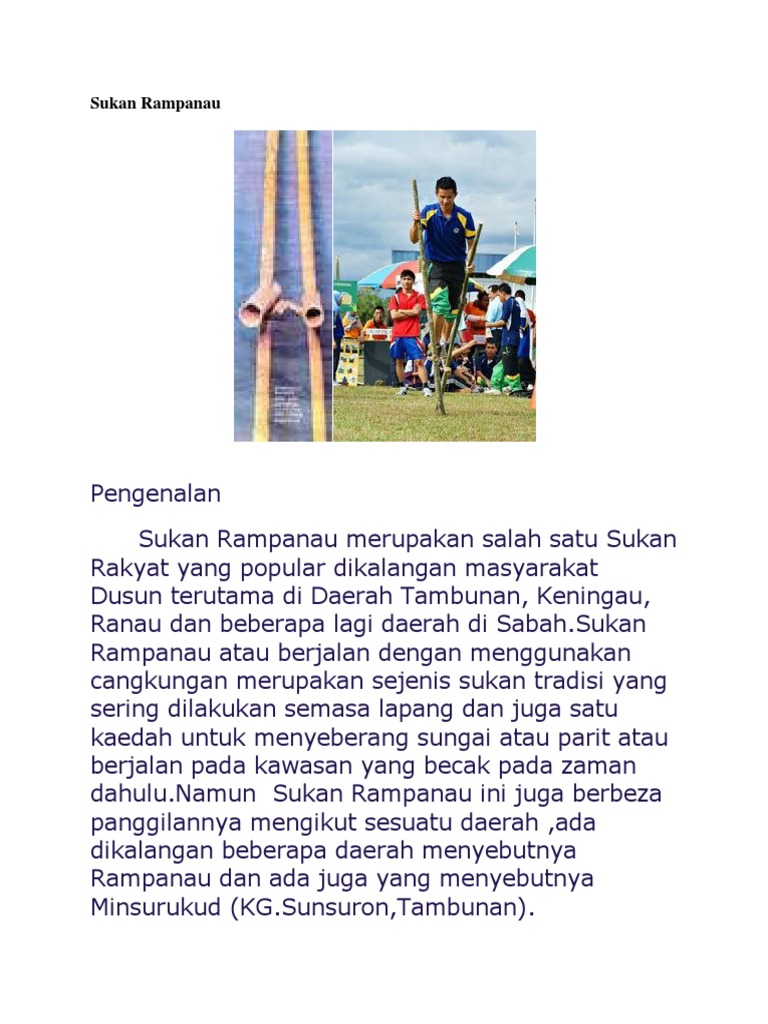 Sukan Tradisional Rampanau di Sabah | PDF