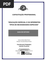 EDUCAÇÃO ESPECIAL E OS DIFERENTES TIPOS DE NECESSIDADES ESPECIAIS