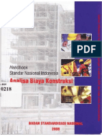 Handbook Sni Analisa Biaya Konstruksi