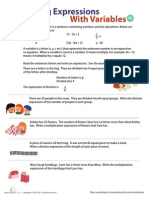 Expressions With Variables 2