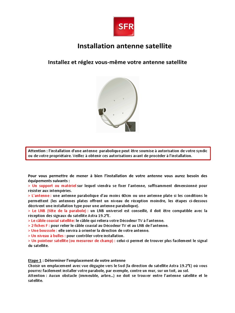 Comment installer une antenne parabolique