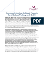 Recommendations From The Islamic Finance in Ras Al Khaimah Workshop April 12